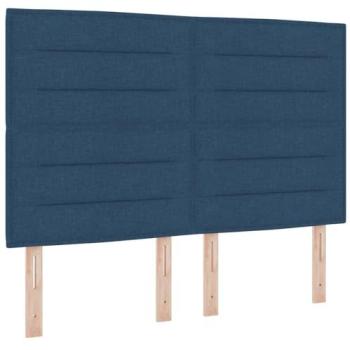 Cabecero LED Azul con Tiras de Luz 160 cm Tela Resistente