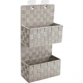 Versa Cesta doble de colgar beige con diseño minimalista y doble altura