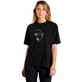 Camiseta Deporte Mujer Ditchil Muse Manga Corta Transpirable Negro T-shirt Fitness Running Talla S