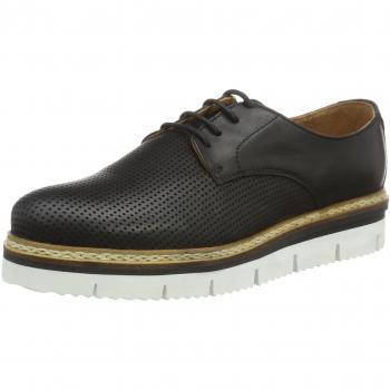 BiancoCleaved Laced Up Jfm17 - Zapatos Planos con Cordones Mujer, Color Negro, Talla 40