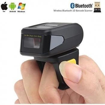 Eyoyo Escáner portátil Wearable inalámbrico Bluetooth de código de barras