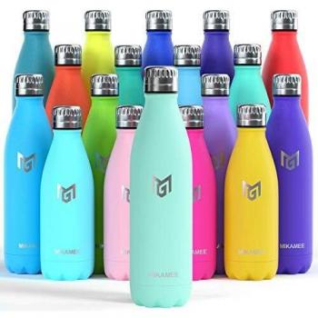 MIKAMEE Botella de Agua Acero Inoxidable 350/500/650/750ml | Aislamiento de Vacío de Doble Pared airBottle | sin bpa Botella termica | Mantiene 24h frías/12h Calientes | para Niños, Deporte, Oficina