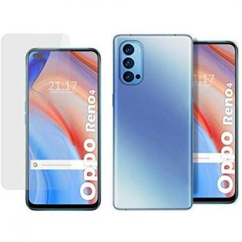 Pack 2 en 1 Funda Gel Transparente + Protector de Cristal Templado para Oppo Reno 4 5G - Protección Total
