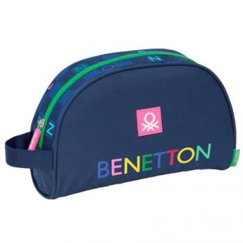 Neceser Escolar Infantil Adaptable a Carro Benetton Damero Azul Marino 28x10x18 cm