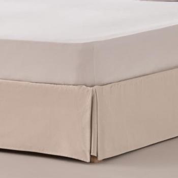 Cubre Canapé Liso Alto 30cm Algodón Poliéster Crudo para Cama de 80cm con Volante de Fuelle Inglés