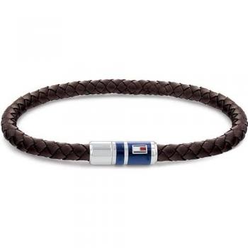 Pulsera Hombre Tommy Hilfiger 1680660, Pulsera de cuero trenzado marrón, Marca Tommy Hilfiger, Modelo 1680660