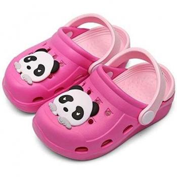 Zuecos Niña Chanclas de Playa Unisex Niños Sandalias Zapatillas de Estar Zapatos de Agua Zapatos de Piscina Rosa roja 24.5-25EU=Fabricante : 25
