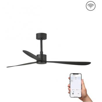 Ventilador de techo sin luz negro DC Smart Amelia Ø1320mm 33761WP Faro, ventilador de techo grande negro, 6 velocidades