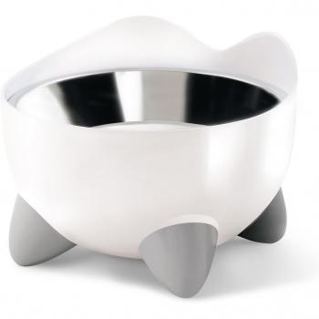 Comedero elevado para gatos Catit Pixi, 200 ml, con diseño moderno, altura ajustable para una mejor postura al comer, material de plástico seguro y fácil de limpiar, incluye dos cuencos de acero inoxidable