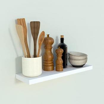 Estante Pared Ajustable Henor 50x15x2.5 cm Madera FSC® Blanco Carga 30 Kg