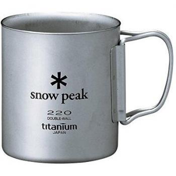 Taza de Titanio Doble Pared 220ml con Asa Plegable Snow Peak