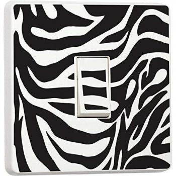 Diseño decorativo de cebra en blanco y negro para una sola luz, adhesivo de vinilo adhesivo