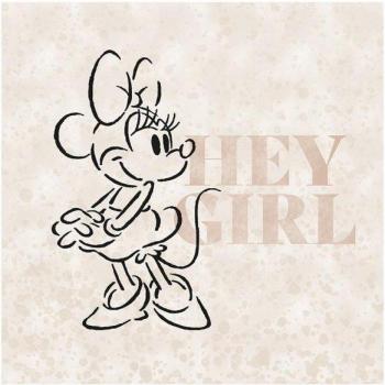 Póster Minnie Mouse Hola Chica 40cm x Negro/Crema