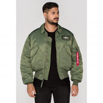 Alpha Industries CWU 45 Sage Green Bomber Jacket - Durable and Versatile Design