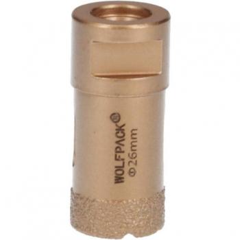 Corona de Diamante para Amoladora 26mm con conexión rosca M14 y corte seco