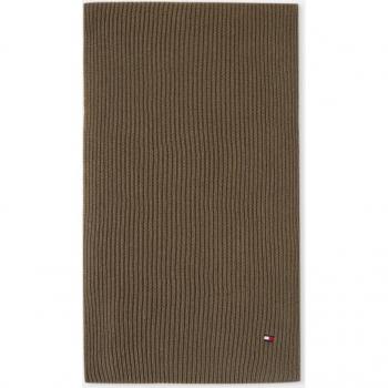 Tommy Hilfiger Green Men's Scarf with Embroidered Logo, ONE SIZE, Winter Scarves