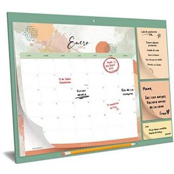 Calendario Familiar 2022 – Vista Mensual, Planificador Familiar con 3 Notas Adhesivas – para la Pared o la Nevera, para Casa o como Organizador de Cocina – a Diciembre de 2022, 30x40cm