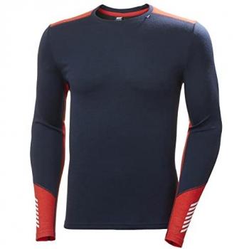 Helly Hansen Men's Lifa Merino Midweight Crew Thermal Long Sleeve Shirt - Navy
