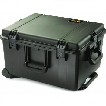 Maleta de transporte Peli Storm IM2750 negra con espuma, dimensiones exteriores 366 x 625 x 500 mm, resistente al agua y al polvo, capacidad de 78L, fabricada en EE.UU., incluye ruedas y pesa