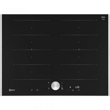 Placa de inducción Neff T67TTX4L0 N 90, vitrocerámica autosuficiente, 70 cm, 4 zonas, 7400W, con control Twist Pad y conexión inteligente