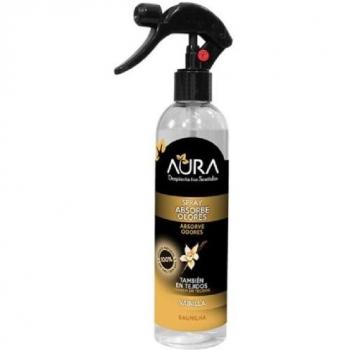 AURA Ambientador Spray Pulverizador Absorbe Malos Olores 250ml - Para Casa, Cocina, Baño, Coche - Apto para Textiles - No Contiene Gas - Variedad de Aromas: Aroma a Limp