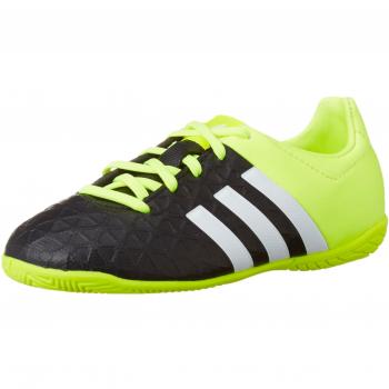 adidas ACE 15.4 IN J - Botas para niño, Negro / Blanco / Amarillo, 36 2/3