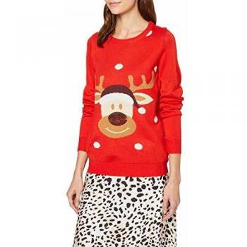 Vila VIDEER L/S Knit Top/ZA Jersey, Rojo