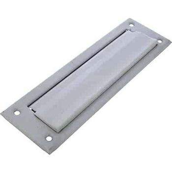Amig - Bocacartas para Paredes o Puertas de Interior y Exterior - Medida Total 254x73 mm, Medida Boca 198x48 mm | De Acero con Acabado en Blanco Mate