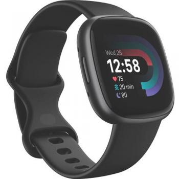 Fitbit Versa 4 Black Graphite Fitness GPS Smartwatch