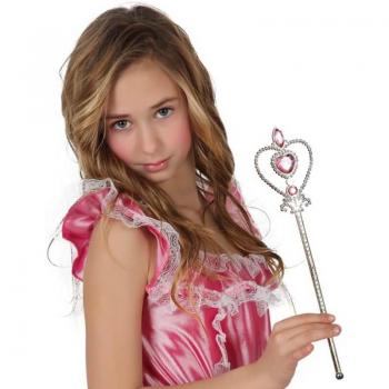 Varita de Princesa Plateada con Corazón