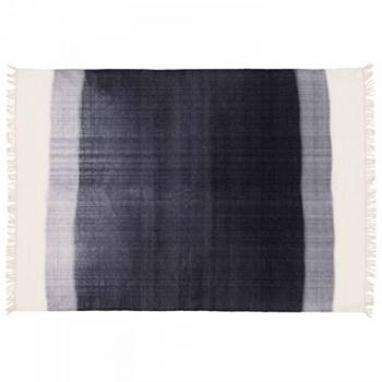 Alfombra rectangular de lana tejida plana azul 160 x 230 cm