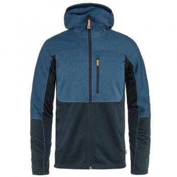 Sudadera con Capucha Fjällräven Abisko Trail para Hombre - Felpa de Pile en Azul Índigo / Oscuro Marina, Talla S
