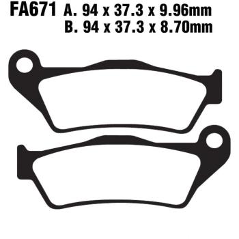 Pastilla de freno sinterizada EBC FA671HH para moto