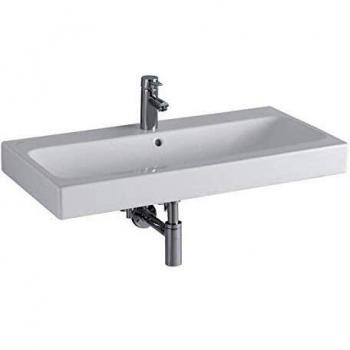 Lavabo Geberit iCon 90x48,5 cm, blanco, con un agujero para grifería y desagüe - 124090000