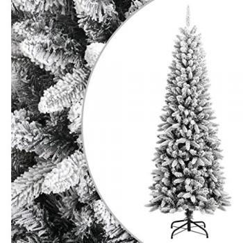 vidaXL Artificial Christmas Tree with Flocked Snow 210 cm PVC&PE