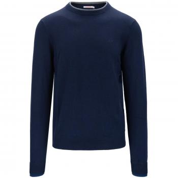 Sun68 Men's Stylish Round-Neck Navy Knit Sweater