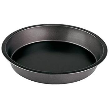 Molde redondo de acero antiadherente 26 x 5 cm, recipiente, bandeja, fuente para horno, repostería, roscón, bizcochos, tartas, pasteles, apto para lavavaj