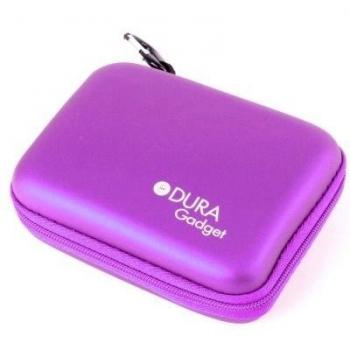 DURAGADGET Funda Rígida para Toshiba Canvio Basics - Color Morado- con Bandas Elásticas Protectoras y Compartimentos Internos