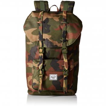 Herschel Little America Backpack - Unisex Green with 50 cm Laptop Compartment, Grey