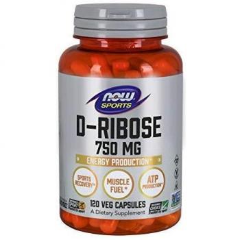 NOW Foods D-Ribose 750mg - 120 Vegetarian Capsules