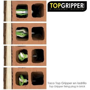 Blister tacos topgripper bimaterial con tornillos ø 5 mm. 50 piezas taco anclaje universal, taco hormigon, taco pladur