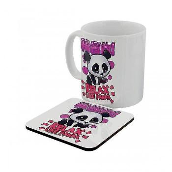 Panda-Themed Relaxation Mug and Coaster Set
