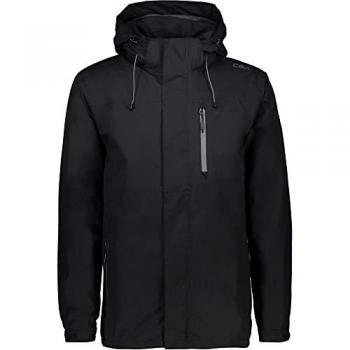 CMP Men's Rain Jacket with Zip Hood and Ventilation - Gray - Size 58