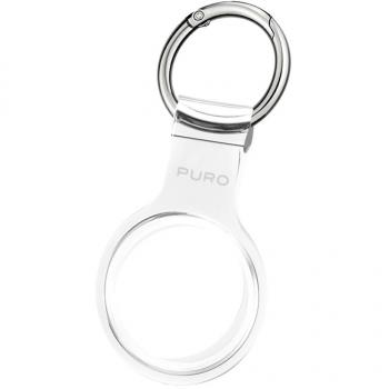 Funda de Silicona Transparente para Apple AirTag con Gancho y Llavero Puro