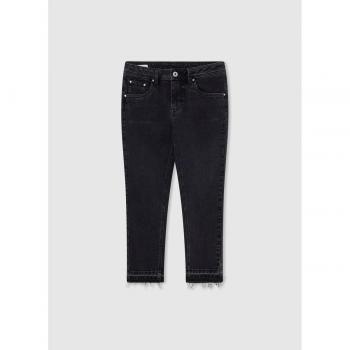 Vaquero de niña Pepe Jeans Violet Jr con bajo deshilachado en color negro