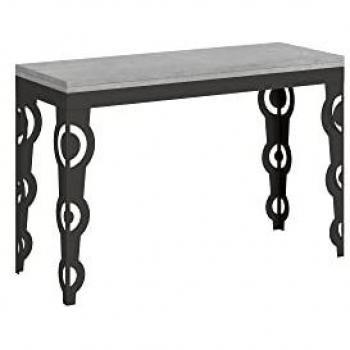 Mesa abatible Karamay 120x45/90 cm Estructura Doble Cemento Antracita