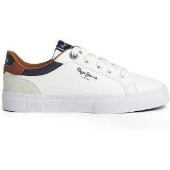 Pepe Jeans Kenton Court White Leather Sneakers for Kids