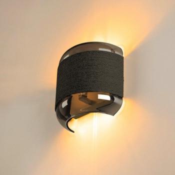 Aplique de pared Pantilo Rope en plata, acero y vidrio G9