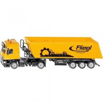 Camión de Juguete SIKU Super Mercedes Actros con Remolque Volquete 1:50, Metal/Plástico, Amarillo