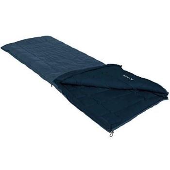 VAUDE Kunstfaser Navajo - Saco de dormir rectangular para acampada, Azul